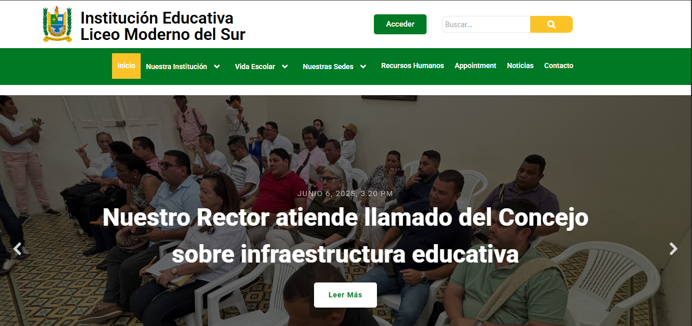 ¡Bienvenidos al nuevo sitio web de la Institución Educativa Liceo Moderno del Sur!